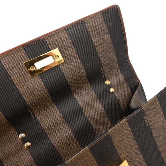 Fendi Black PVC Pequin 2way Handbag - Picture 6 of 12